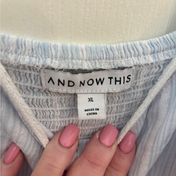 And Now This Elegant Light Blue and White Maxi Dress w Lace Women’s XL Bohemian - Picture 6 of 7